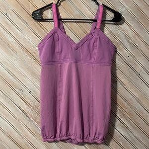 lululemon athletica Lilac Purple Pink Ruched Fitted Athletic Workout Tank Top